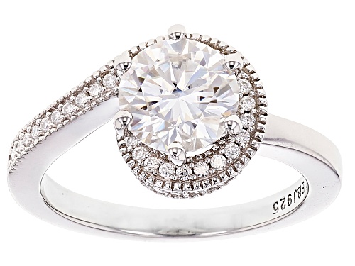 Photo of Pre-Owned Moissanite Fire® 2.37ctw Diamond Equivalent Weight Round Platineve™ Ring - Size 9