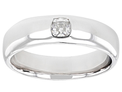 Pre-Owned MOISSANITE FIRE(R) .33CT DEW CUSHION CUT PLATINEVE(R) MENS BAND RING - Size 12