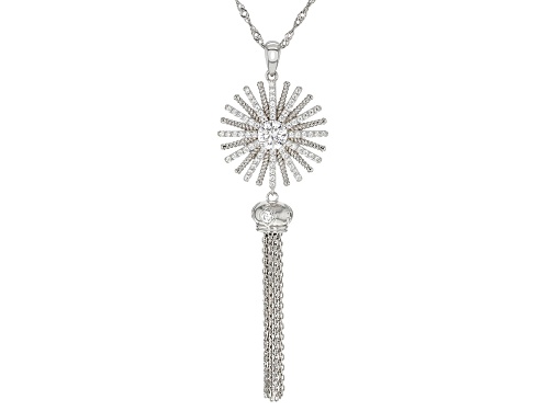 Photo of Pre-Owned Bella Luce ® 3.12ctw Rhodium Over Sterling Silver Pendant With Chain (1.56ctw DEW)