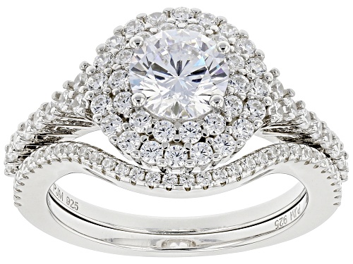 Pre-Owned Bella Luce ® 3.60ctw Rhodium Over Sterling Silver Ring With Band (1.98ctw DEW) - Size 10
