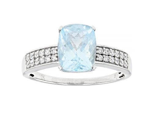 Photo of Pre-Owned Blue Aquamarine Rhodium Over 10k White Gold Ring 2.22ctw - Size 9