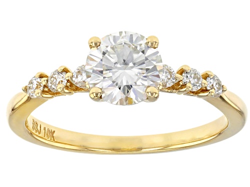 Pre-Owned MOISSANITE FIRE(R) 1.18CTW DEW ROUND 10K YELLOW GOLD RING - Size 11