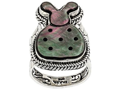 Photo of Pre-Owned Artisan Collection of Bali™ Carved Mother-of-Pearl Silver Ladybug Ring - Size 7