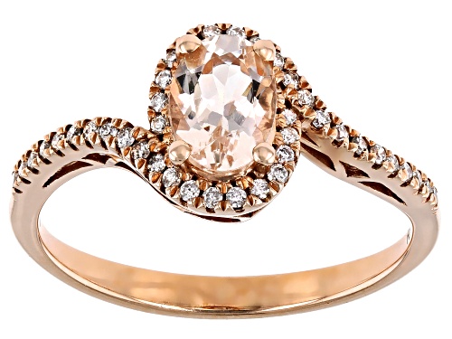 Photo of Pre-Owned 0.69ct Oval Cor-de-Rosa Morganite™  With 0.16ctw Diamond 10k Rose Gold Ring - Size 7
