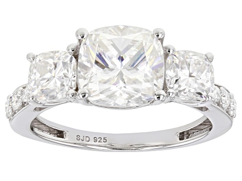 Photo of Pre-Owned MOISSANITE FIRE(R) 3.80CTW DEW CUSHION CUT AND ROUND PLATINEVE(R) RING - Size 11
