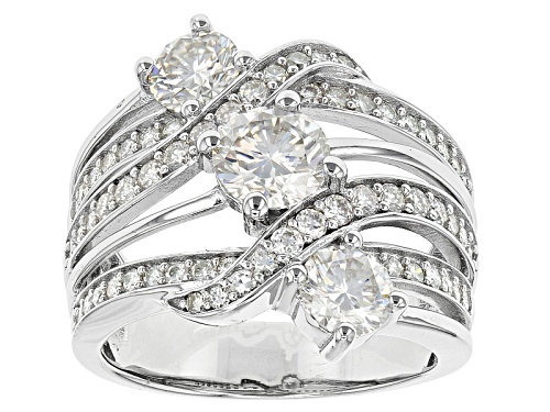 Pre-Owned Moissanite Fire® 2.54ctw Diamond Equivalent Weight Round Platineve™ Ring - Size 5
