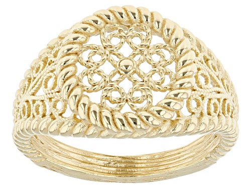 Pre-Owned Artisan Collection of Turkey™ 18k Gold Over Sterling Silver Filigree Band Ring - Size 7