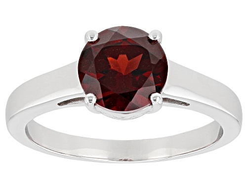 Pre-Owned 2.04ct Round Vermelho Garnet(TM) Rhodium Over Sterling Silver Solitaire January Birthstone - Size 10
