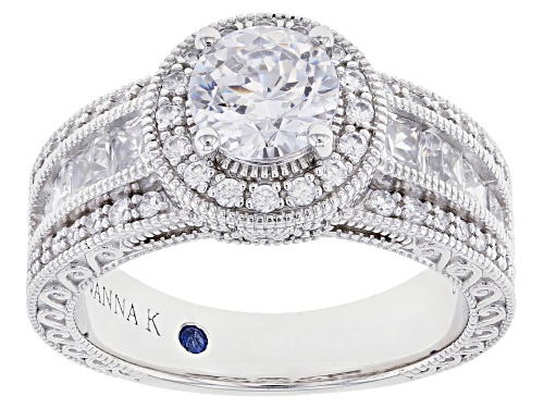 Pre-Owned Vanna K™ For Bella Luce® 3.71ctw Vanna K Cut White Diamond Simulant Platineve™ Ring (2.24c - Size 10