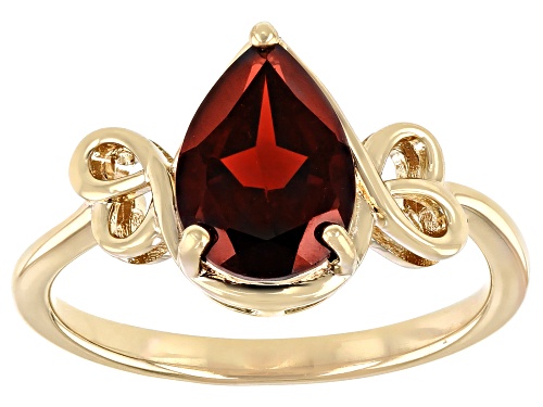Pre-Owned 1.10ct Pear Shape Vermelho Garnet™ 18K Yellow Gold Over Sterling Silver Ring - Size 10