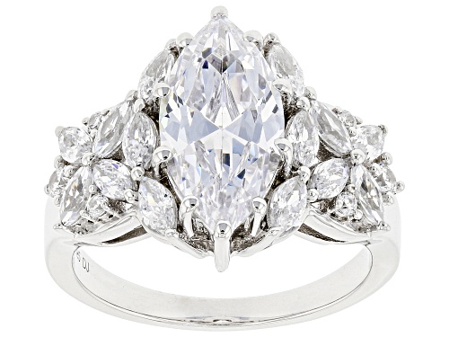 Pre-Owned Bella Luce® 6.18ctw White Diamond Simulant Rhodium Over Sterling Silver Ring - Size 11