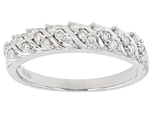 Pre-Owned MOISSANITE FIRE(R) .24CTW DEW ROUND PLATINEVE(R) RING - Size 8