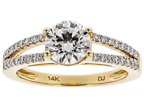 Pre-Owned 1.46ctw Round White Lab-Grown Diamond 14K Yellow Gold Engagement Ring - Size 7