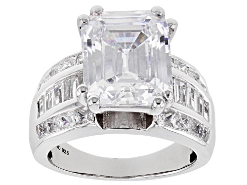 Pre-Owned Bella Luce® 12.70ctw White Diamond Simulant Platinum Over Sterling Silver Ring - Size 12
