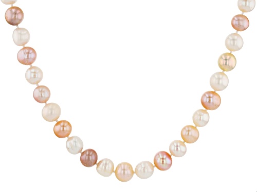 Pre-Owned 8-9mm Multi-Color Cultured Freshwater Pearl Rhodium Over Sterling Silver 24 Inch Strand Ne - Size 24
