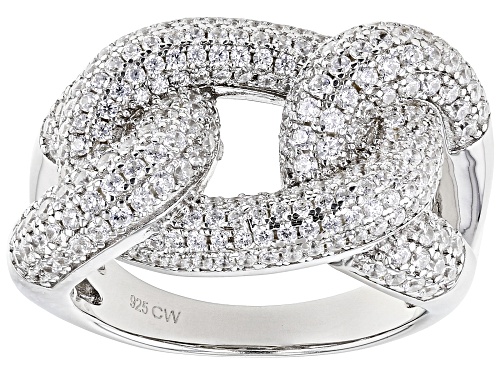 Pre-Owned Charles Winston for Bella Luce® 3.75ctw White Diamond Simulant Rhodium Over Sterling Silve - Size 5