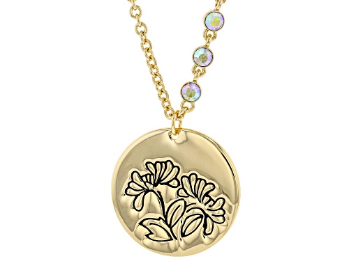 Photo of Pre-Owned Off Park ® Collection, Gold Tone Clear Crystal Accent, Mum Pendant W/ Chain