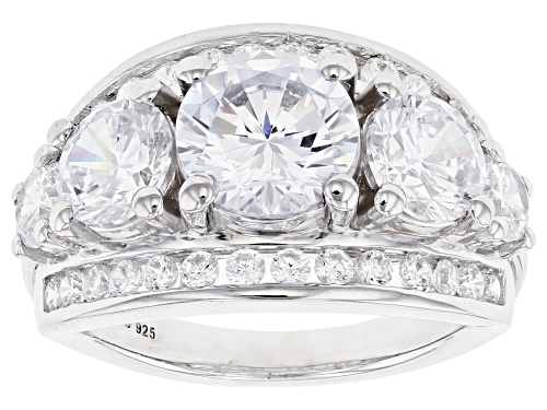 Pre-Owned Bella Luce® 8.48ctw White Diamond Simulant Rhodium Over Sterling Silver Ring (4.92ctw DEW) - Size 8