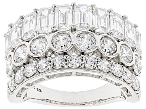 Pre-Owned Bella Luce® 8.25ctw White Diamond Simulant Rhodium Over Sterling Silver Ring(5.00ctw DEW) - Size 6