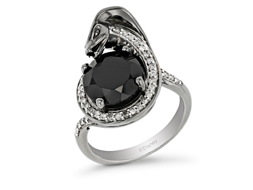 Pre-Owned Enchanted Disney Villains Jafar Ring Black Onyx & Black Diamond Black Rhodium Over Silver - Size 8