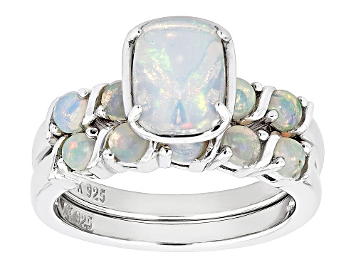 Pre-Owned 1.52ctw Ethiopian Opal Rhodium Over Sterling Silver Ring - Size 9
