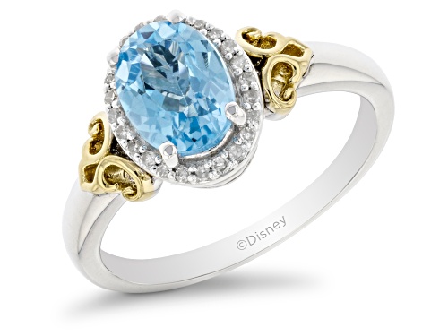Photo of Pre-Owned Enchanted Disney Jasmine Ring Topaz & Diamond Rhodium & 14k Yellow Gold Over Silver 1.75ct - Size 8