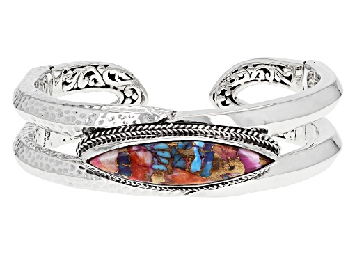 Pre-Owned Artisan Collection of Bali™ 35x9mm Mohave Sweetart Turquoise Silver Tree of Life Bracelet - Size 6.5