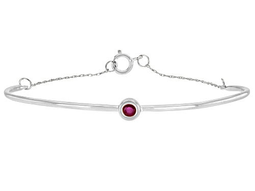 Photo of Pre-Owned .11ct Round Mahaleo® Ruby Solitaire Rhodium Over 10k White Gold Bracelet - Size 6