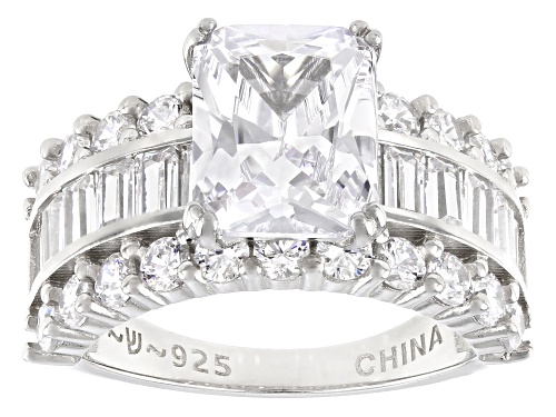 Pre-Owned Bella Luce® 8.48ctw White Diamond Simulant Platinum Over Sterling Silver Ring(5.13ctw DEW) - Size 5