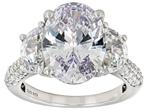Pre-Owned Bella Luce® 11.25ctw White Diamond Simulant Platinum Over Sterling Silver Ring (6.81ctw DE - Size 9