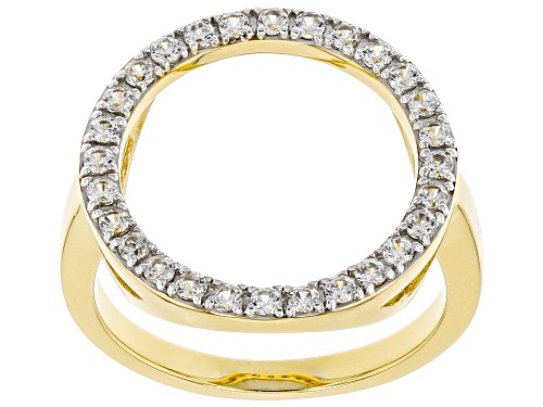 Pre-Owned .50ctw White Zircon 18K Yellow Gold Over Sterling Silver Circle Ring - Size 6