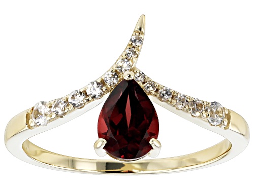Pre-Owned 0.72ct Vermelho Garnet™ With 0.25ctw White Zircon 10k Yellow Gold Ring - Size 9