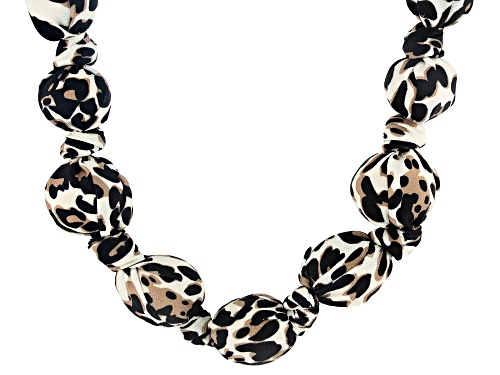 Photo of Pre-Owned Off Park® Collection Leopard Print Fabric Gold Tone Graduated Necklace