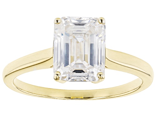 Photo of Pre-Owned MOISSANITE FIRE(R) 1.80CT DEW OCTAGONAL RADIANT CUT 14K YELLOW GOLD SOLITAIRE RING - Size 7