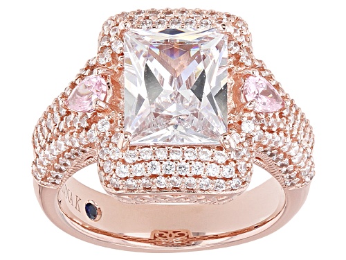 Pre-Owned Vanna K ™ For Bella Luce ® 7.56ctw Pink & White Diamond Simulants Eterno ™ Rose Ring - Size 11