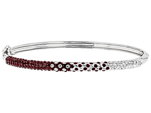 Pre-Owned Preciosa Crystal Maroon And White Thin Bangle Bracelet - Size 7