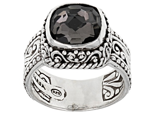 Photo of Pre-Owned Artisan Collection of Bali™ 2.86ct Black Knight™ Quartz Silver Filigree Ring - Size 8