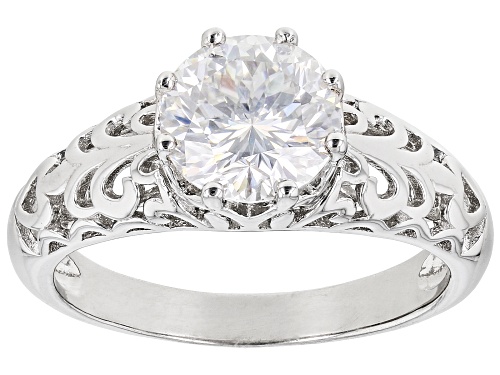 Pre-Owned MOISSANITE FIRE(R) 2.17CT DEW ROUND INFERNO CUT(TM) PLATINEVE(R) SOLITAIRE RING - Size 11