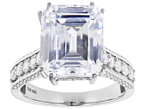 Pre-Owned Bella Luce® 11.35ctw White Diamond Simulant Rhodium Over Silver Ring (6.87ctw DEW) - Size 6