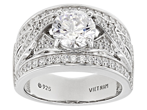 Pre-Owned Bella Luce® 3.11ctw White Diamond Simulant Platinum Over Sterling Silver Ring(1.88ctw DEW) - Size 5