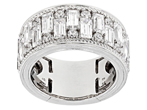Pre-Owned Judith Ripka 8.05ctw Bella Luce® Rhodium Over Sterling Silver Toujours Band Ring - Size 10