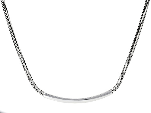 Pre-Owned Sterling Silver Oxidized Tube Bar Wheat Link 19.5 Inch Necklace - Size 19.5