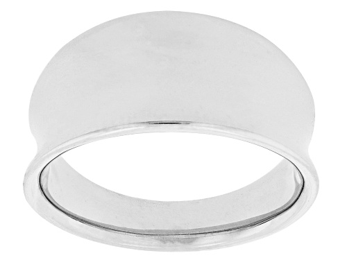 Pre-Owned Rhodium Over Sterling Silver Graduated Concave Band Ring - Size 7