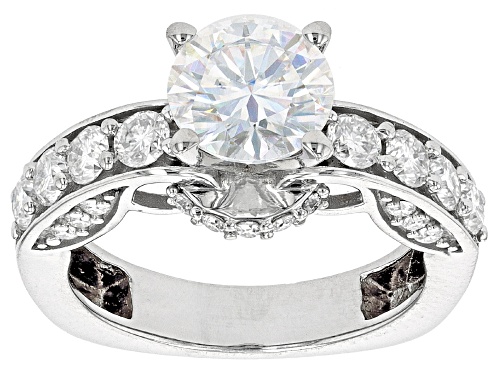 Pre-Owned MOISSANITE FIRE(R) 3.14CTW DEW ROUND PLATINEVE(R) RING - Size 5