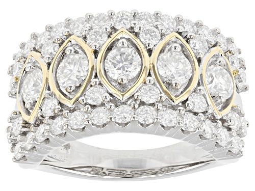 Pre-Owned MOISSANITE FIRE(R) 2.06CTW DEW ROUND TWO TONE RING - Size 8