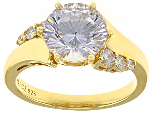 Pre-Owned Bella Luce® 4.97ctw White Diamond Simulant Eterno™ Yellow 100 Facet Ring (3.01ctw DEW) - Size 10