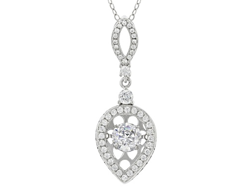 Pre-Owned Bella Luce® 2.38ctw Diamond Simulant Rhodium Over Silver Dancing Bella Pendant(1.44ctw DEW
