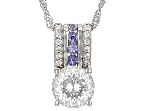 Photo of Pre-Owned MOISSANITE FIRE(R) 2.29CTW DEW INFERNO(TM) CUT & TANZANITE TWO TONE PENDANT