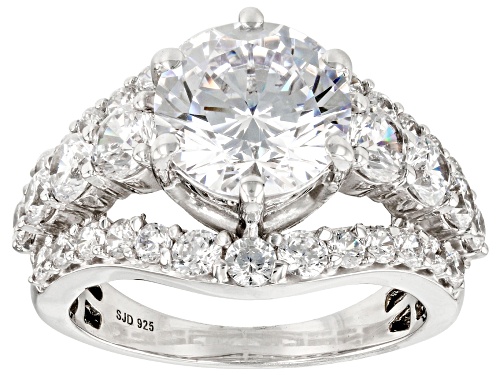 Pre-Owned Bella Luce® 8.90ctw White Diamond Simulant Platinum Over Sterling Silver Ring(5.39ctw DEW) - Size 6