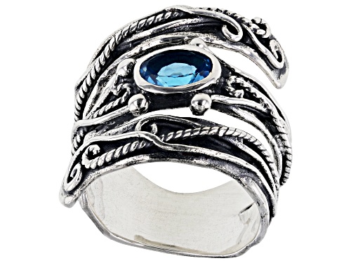 Pre-Owned Artisan Collection of Israel™ 0.95ct Blue Topaz Sterling Silver Coil Band Ring - Size 6